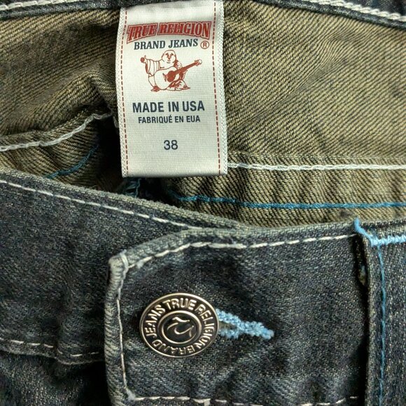True Religion Men's Jeans Straight-Leg Blue Denim Size 38 - Picture 10 of 14